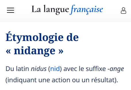 étymologie erronée de nidange
