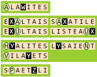 Les solutions du tirage AEILST? dans l'<i>anagrammeur appuis filtrés</i>