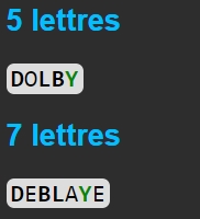 Le mot DOLBY dans l'anagrammeur consonnes (absence de BOLDO)