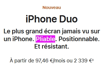À quand un modèle pliant ?