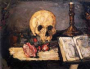 Paul Cézanne (nature morte au crâne et chandelier).